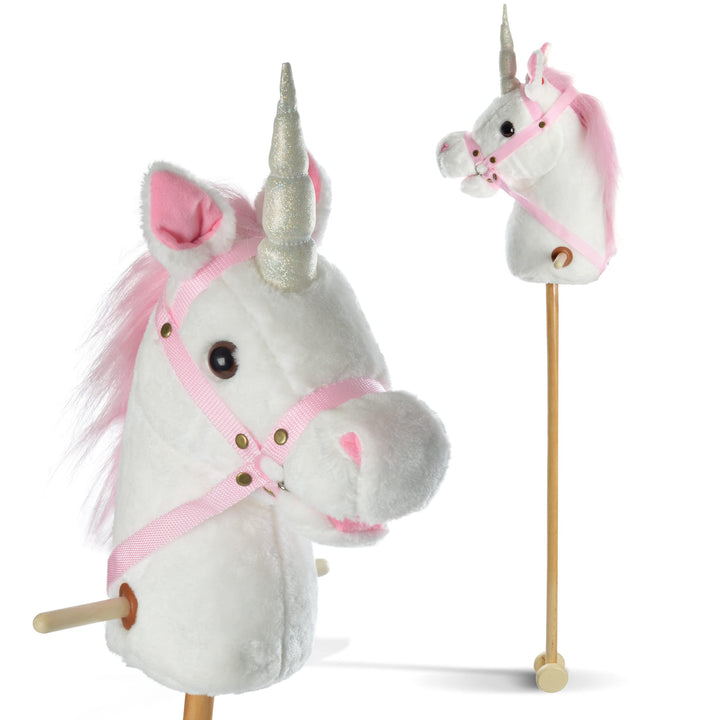 Pink Papaya Steckenpferd Einhorn, Mandy süsses Spielzeug Einhorn aus Plüsch mit Sound Funktion: Gewi