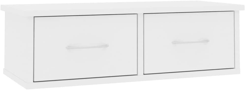 Tidyard Wand Schubladenregal Wandregal, Schweberegal mit 2 Schubladen, Aufbewahrungsregal im Flur, H
