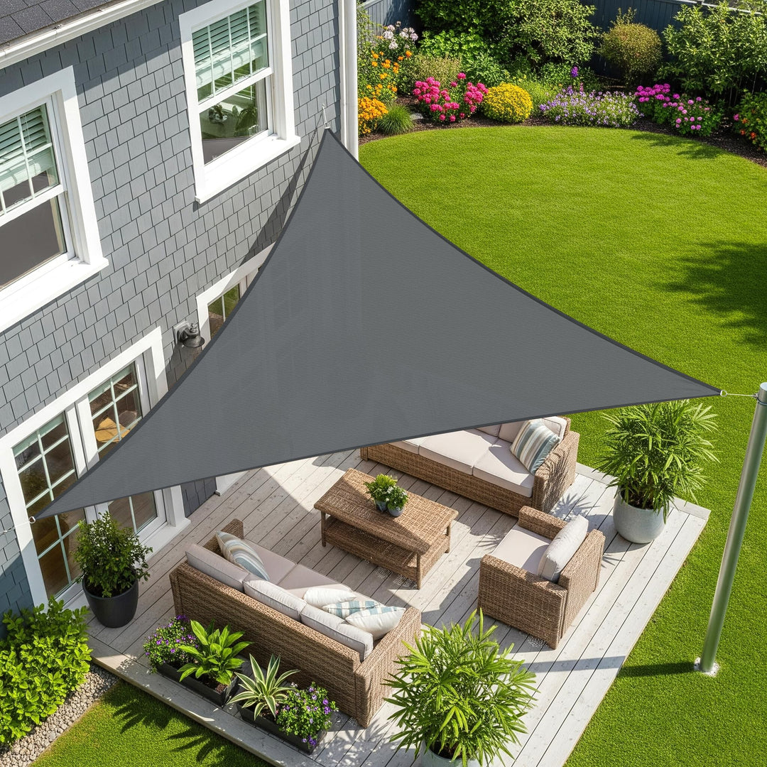Sunnylaxx 2x2x2m Sonnensegel Dreieckig, Wasserdicht Sonnenschutz Sunsegel Color Anthrazit, 95% UV-Sc