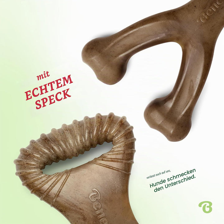 Benebone 2-Pack Indestructible Dental Chew/Wishbone for Aggressive Chewers, Long Lasting Tough Bored