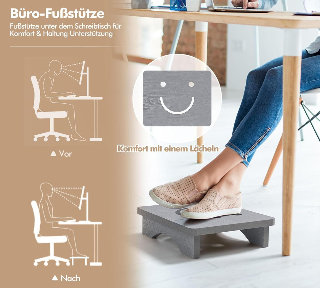 Tritthocker für Erwachsene & Senioren mit Lächeln-Design, Halbstufe, rutschfeste Mobilitätshilfe für