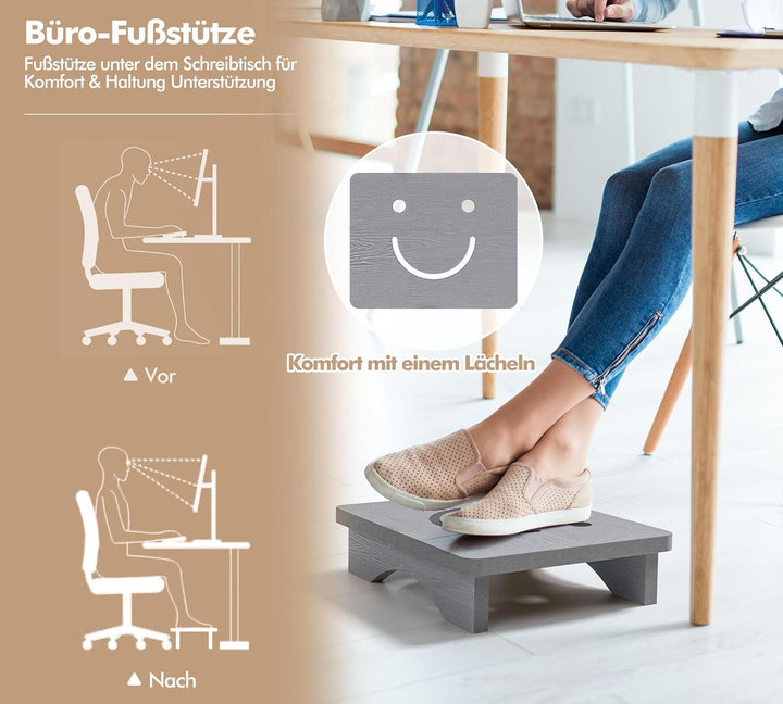 Tritthocker für Erwachsene & Senioren mit Lächeln-Design, Halbstufe, rutschfeste Mobilitätshilfe für