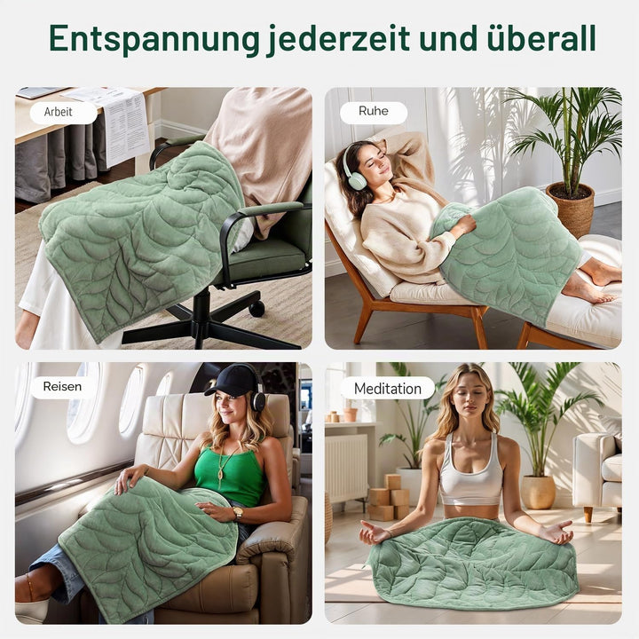Sivio Kleine Gewichtsdecke 5 lbs (2.3 kg), 58x74 cm - Hochwertiges Kristallsamt Deckchen für Erwachs