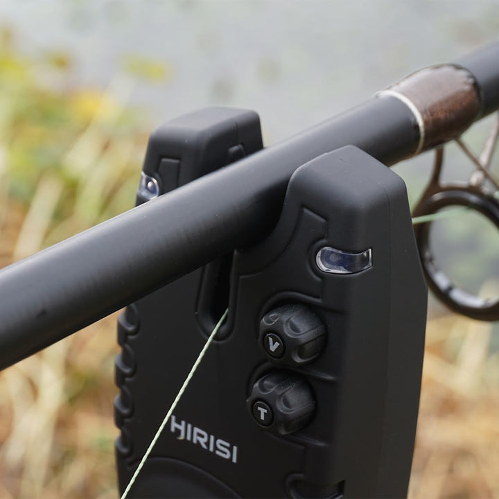 Hirisi Tackle Drahtloses Karpfenangeln Bissanzeiger Set 4+1Wasserdichtes Angelzubehör Bissanzeiger m