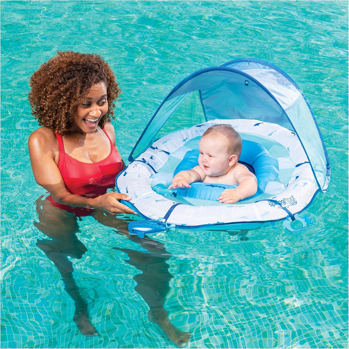Swimways Ultra Baby Spring Float, Premium Aufblasbarer Baby Pool Float mit Sonnendach, Schnelles Auf