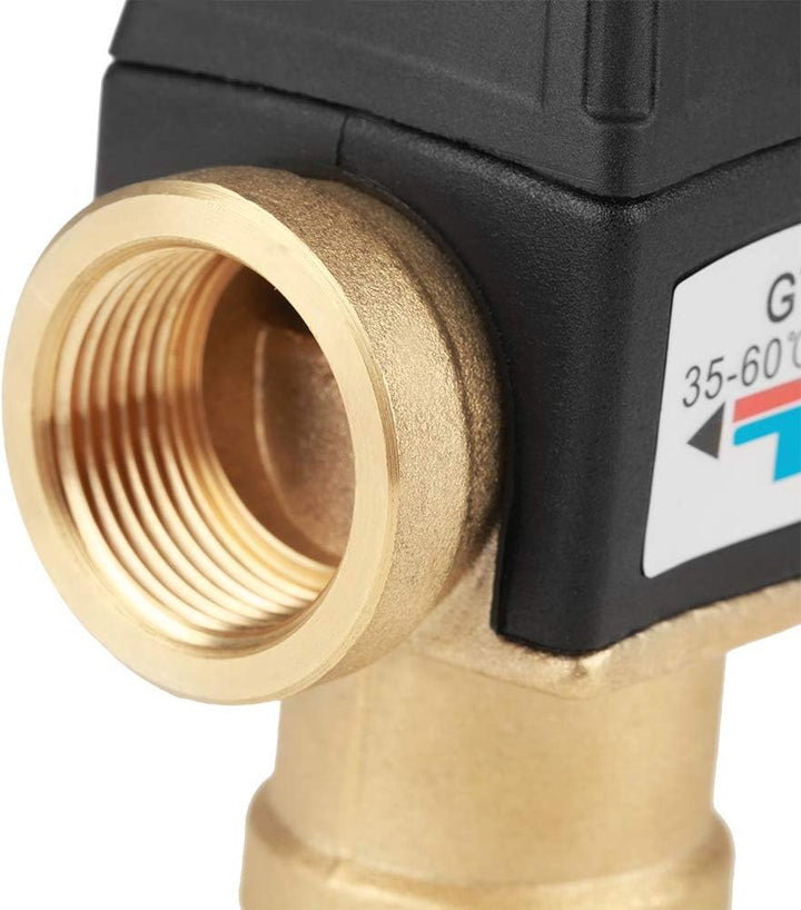 Messing Thermostat-Mischventil 3 Wege DN20-Innengewinde, für Heiss- und Kaltwassertemperaturregelung