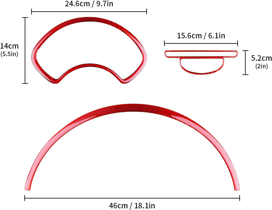 KUNGKIC Kohlefaser Auto Tachometer Dekorative Aufkleber Innenraum Carbon Fiber Speedometer Trim für