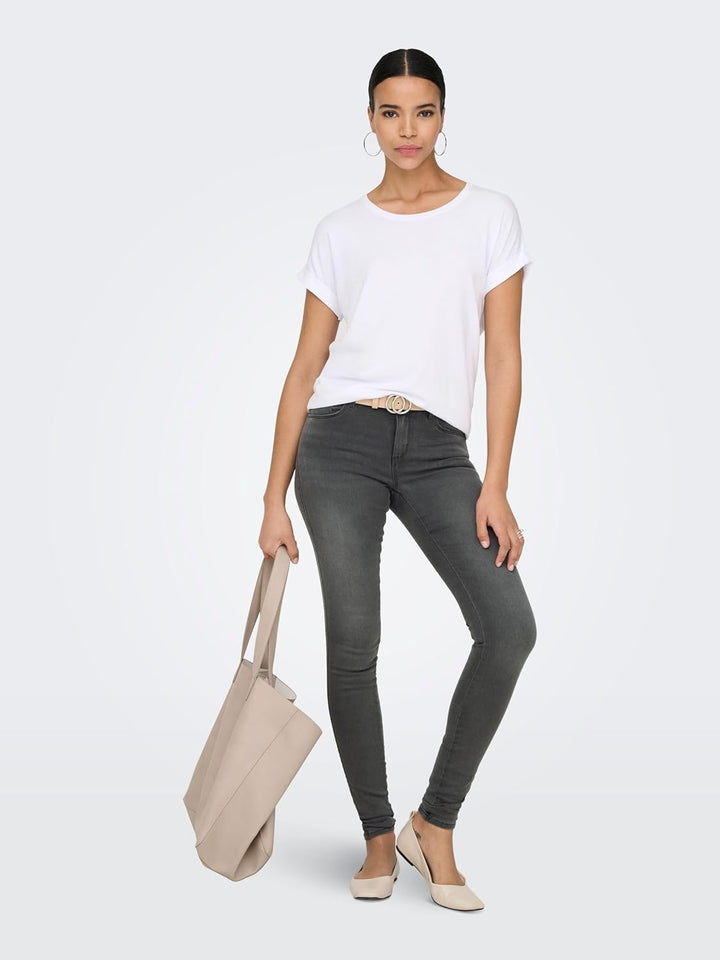 ONLY Female Skinny Jeans ONLROYAL Mittlere Taille Skinny Fit Jeans, XS / 34L Grau (Dark Grey Denim)