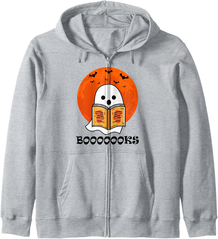 Booooooks Shirt Boo Read Books Halloween Kapuzenjacke
