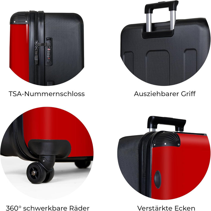 NoBoringSuitcases.com® Koffer XL Gross 77x51.5x28 cm Reisekoffer mit 4 Rollen Leicht Trolley Hartsch