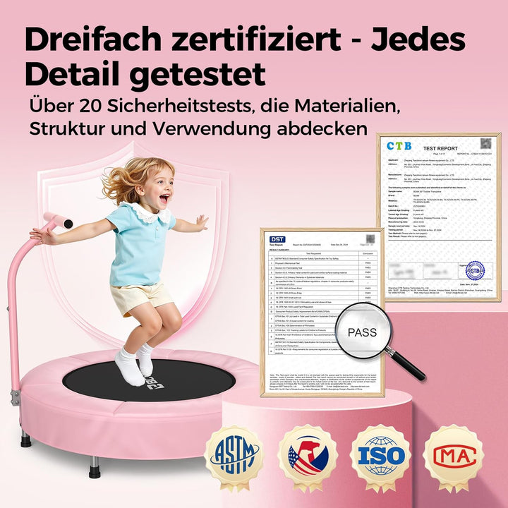 BCAN 91 cm Kleinkind-Trampolin, ASTM-Zertifiziert Schaumstoffgriff und sichere, verdickte Abdeckung,