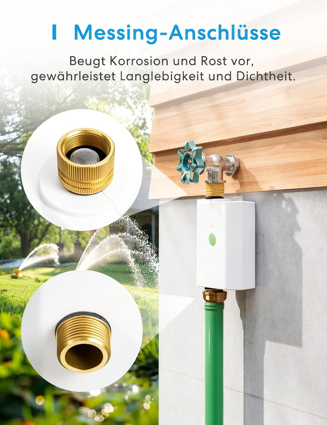 Meross Bewässerungscomputer WLAN MST100 | Automatische Bewässerung - APP Steuerung | Aussen-Fernsteu