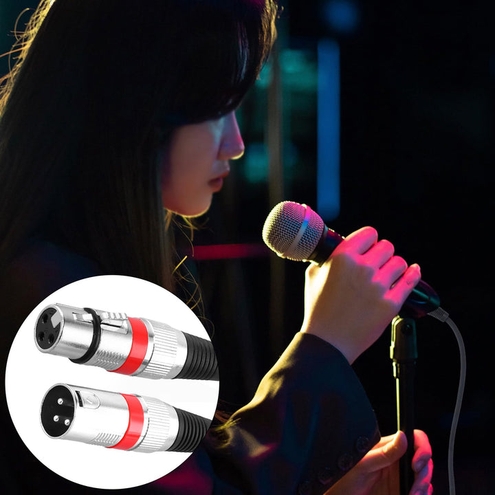 QWORK® 5 Stück 5M XLR Kabel, 3-pin XLR Mikrofonkabel Stecker auf Buchse, Störungsfreies XLR-Kabel, f
