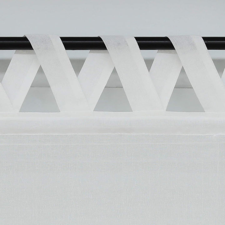 Joyswahl Raffrollo Halbtransparentes Unifarbiges Bändchenrollo »Mila« Schals mit Schlaufen Fenster V