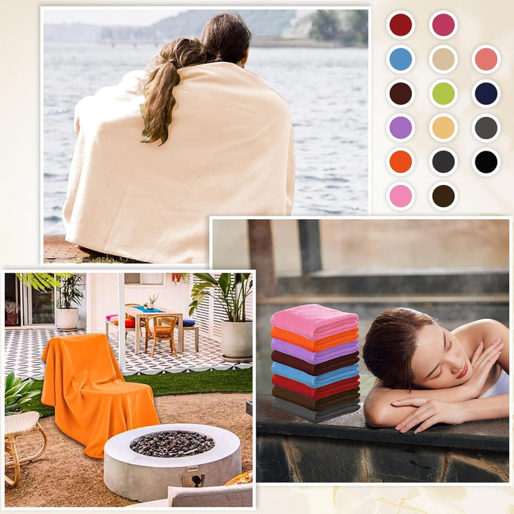 16 Stück Kuscheldecke Flauschig Set, 80 x 60 cm Flanell Wohndecke Sofadecke Warm, Hundehandtuch, Bab
