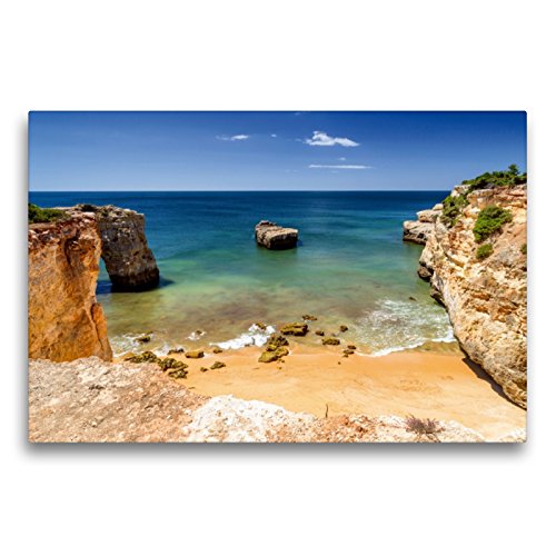 Premium Textil-Leinwand 75 x 50 cm Quer-Format Praia de Albandeira - Portugal | Wandbild, HD-Bild au