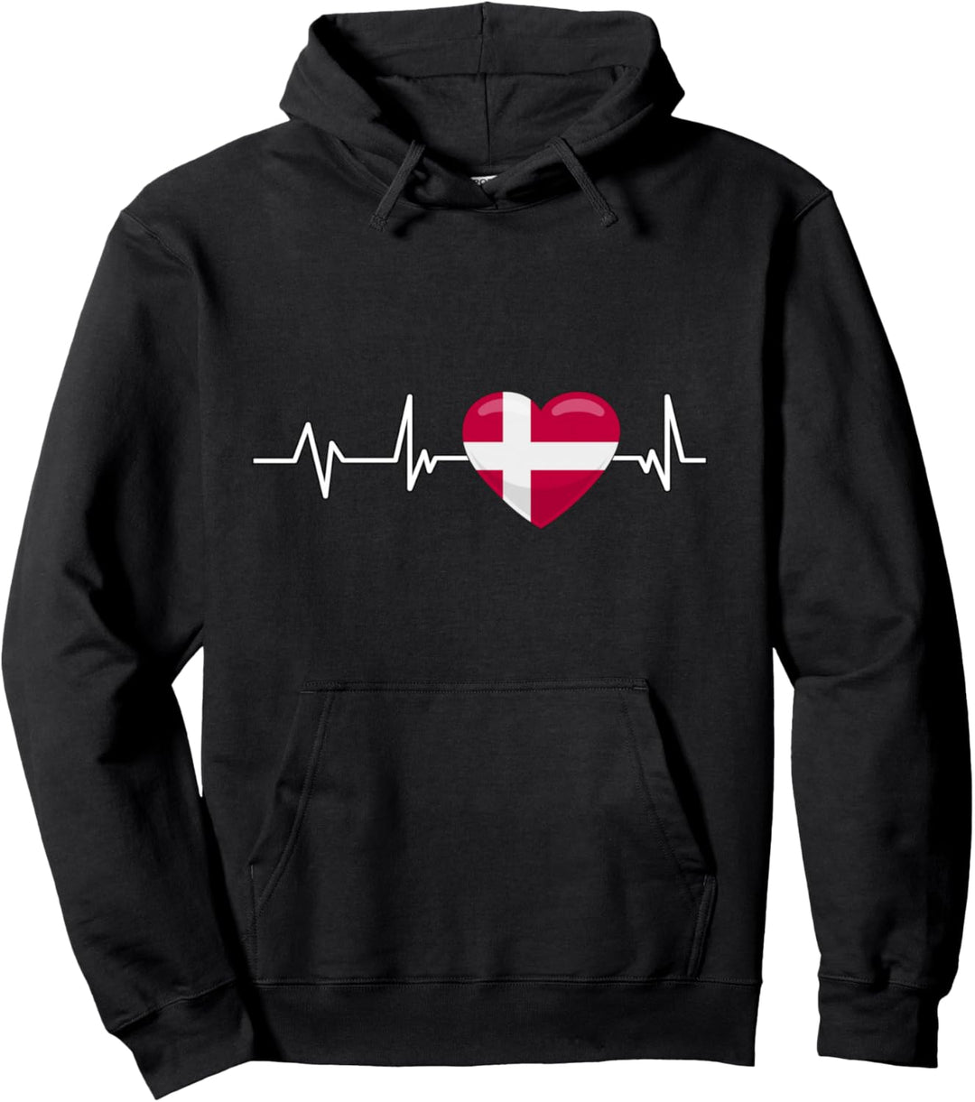 Dänemark Herzschlag Reise Geschenk Dänemark Pullover Hoodie