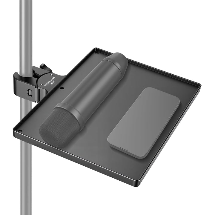 NEEWER BASICS Microphone Stand Ablage, 27 x 20,4 x 3,3cm Klemmbare Tisch Mikrofonständer Tray für St