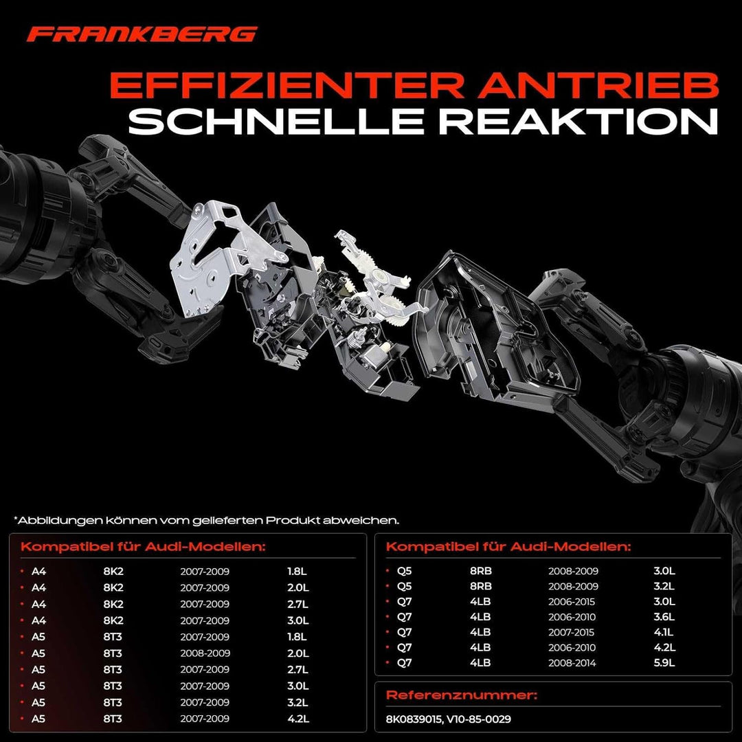 Frankberg Türschloss Stellmotor Hinten Links 8-Polig Kompatibel mit A4/A4 Allroad/A4 Avant 8K2 8K5 B
