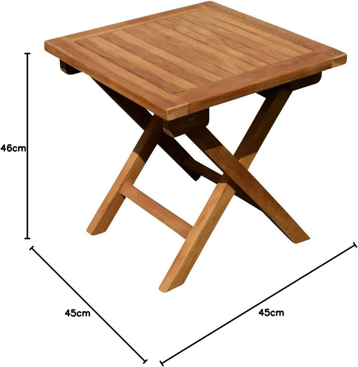 ASS Teak Klapptisch Holztisch Gartentisch Garten Tisch Beistelltisch 45x45cm Holz JAV-Picnic