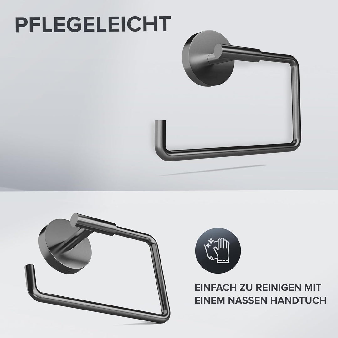 Toilettenpapierhalter Skardstind zum Bohren Gunmetal | Klorollenhalter in Edelstahl | ohne Deckel |