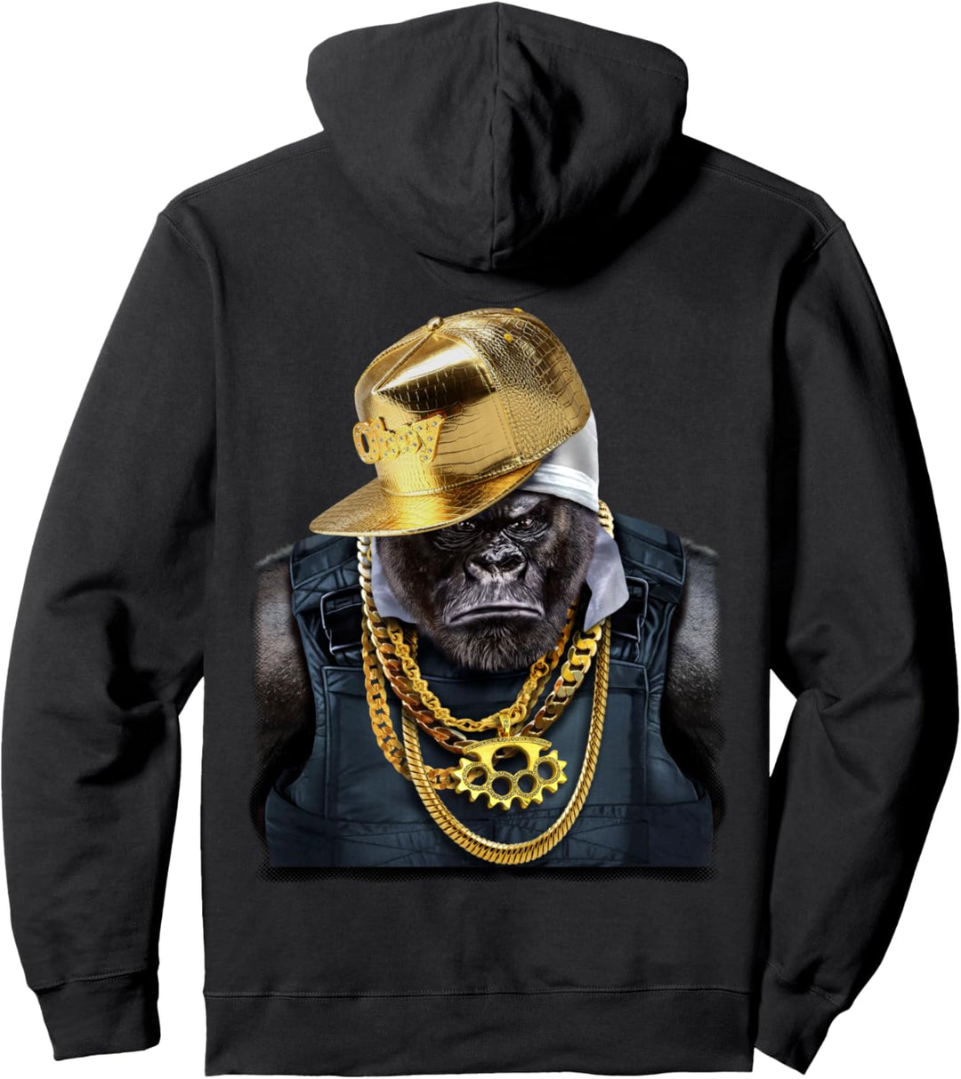 Rapper Gorilla im Hip Hop Style Outfit Pullover Hoodie