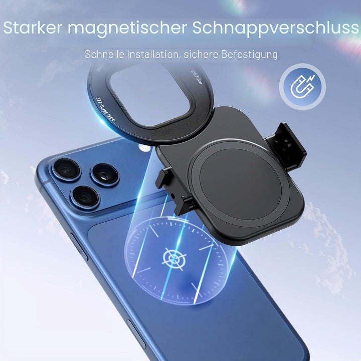 JJC 67 mm magnetischer Handy-Objektivfilter-Adapter mit 67 mm CPL-Filter für iPhone 14/15/16/17, 14/