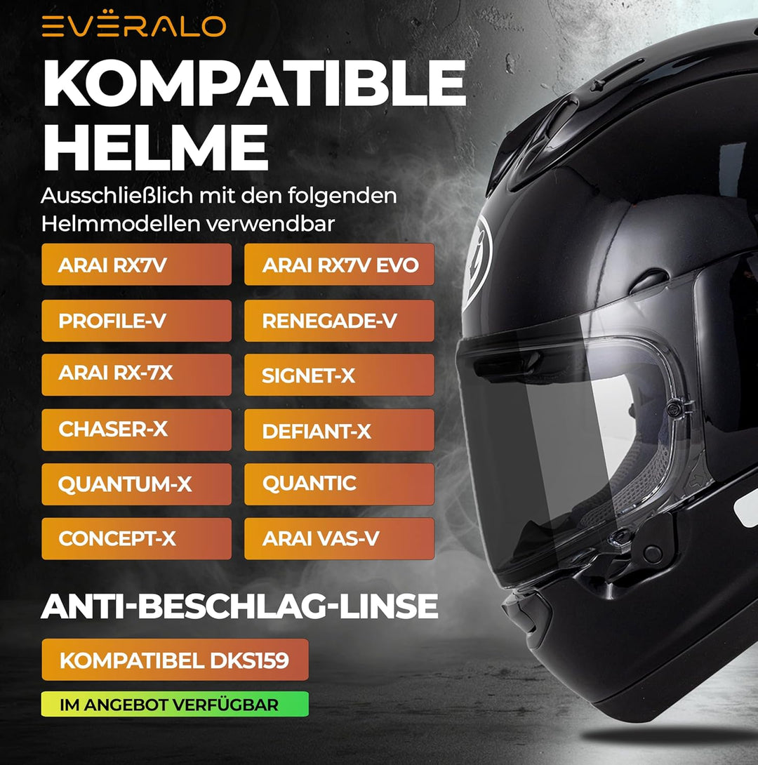 kompatibel mit Visier Arai Chaser X - Rx7v - Rx7x - Quantic - Quantum X - Concept X - Concept Xe - R