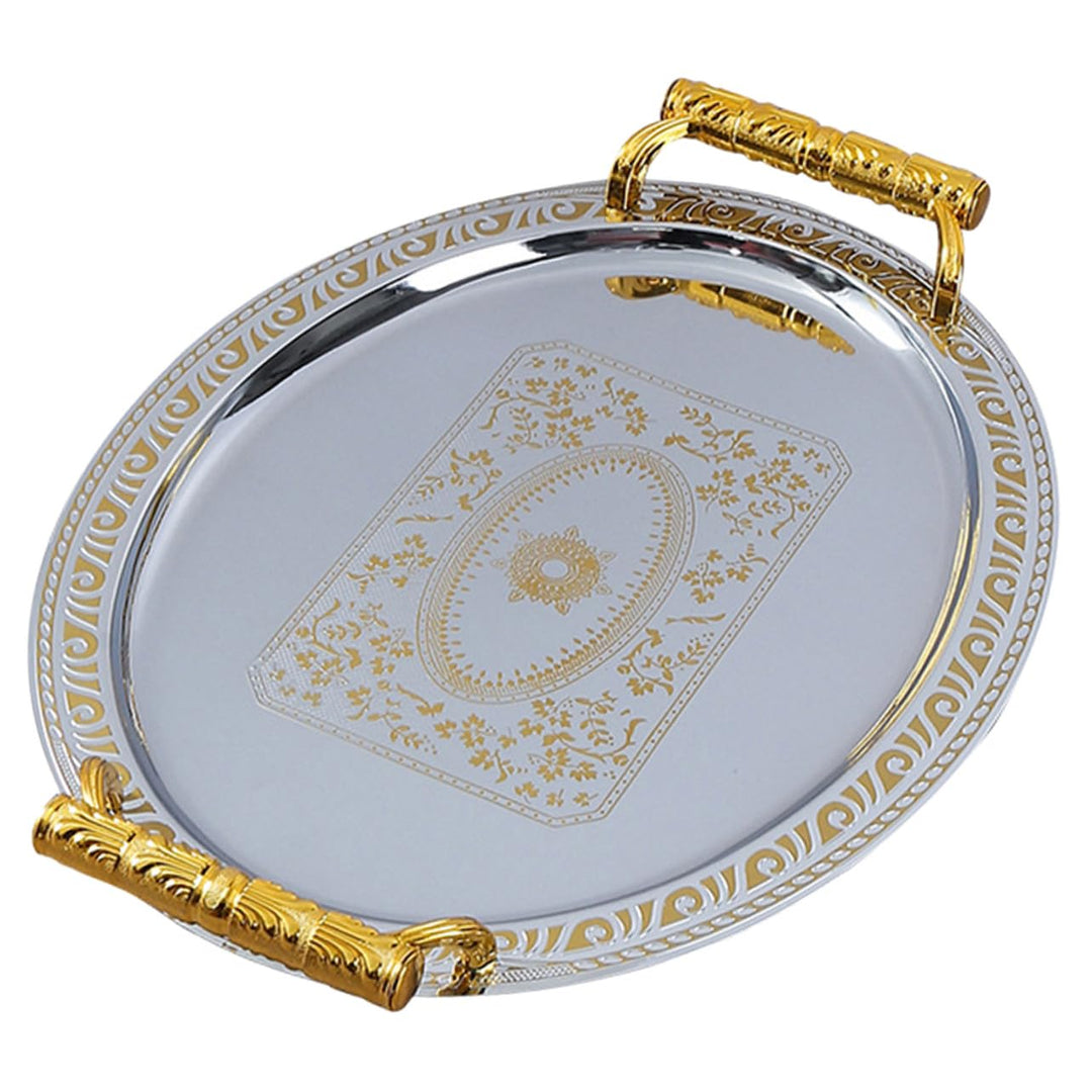 TOYANDONA Oval Serviertablett aus Edelstahl für Küche und Haushalt Speiseteller als Accessoire für G