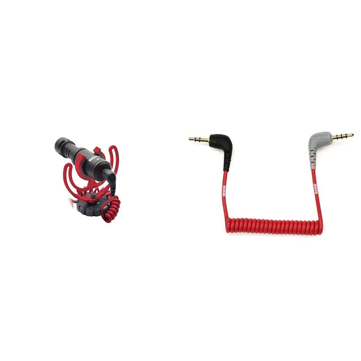 Rode VideoMicro kompakt On Camera Microphone - sortierte Farben & Rode Anschlusskabel auf Handy (0,4