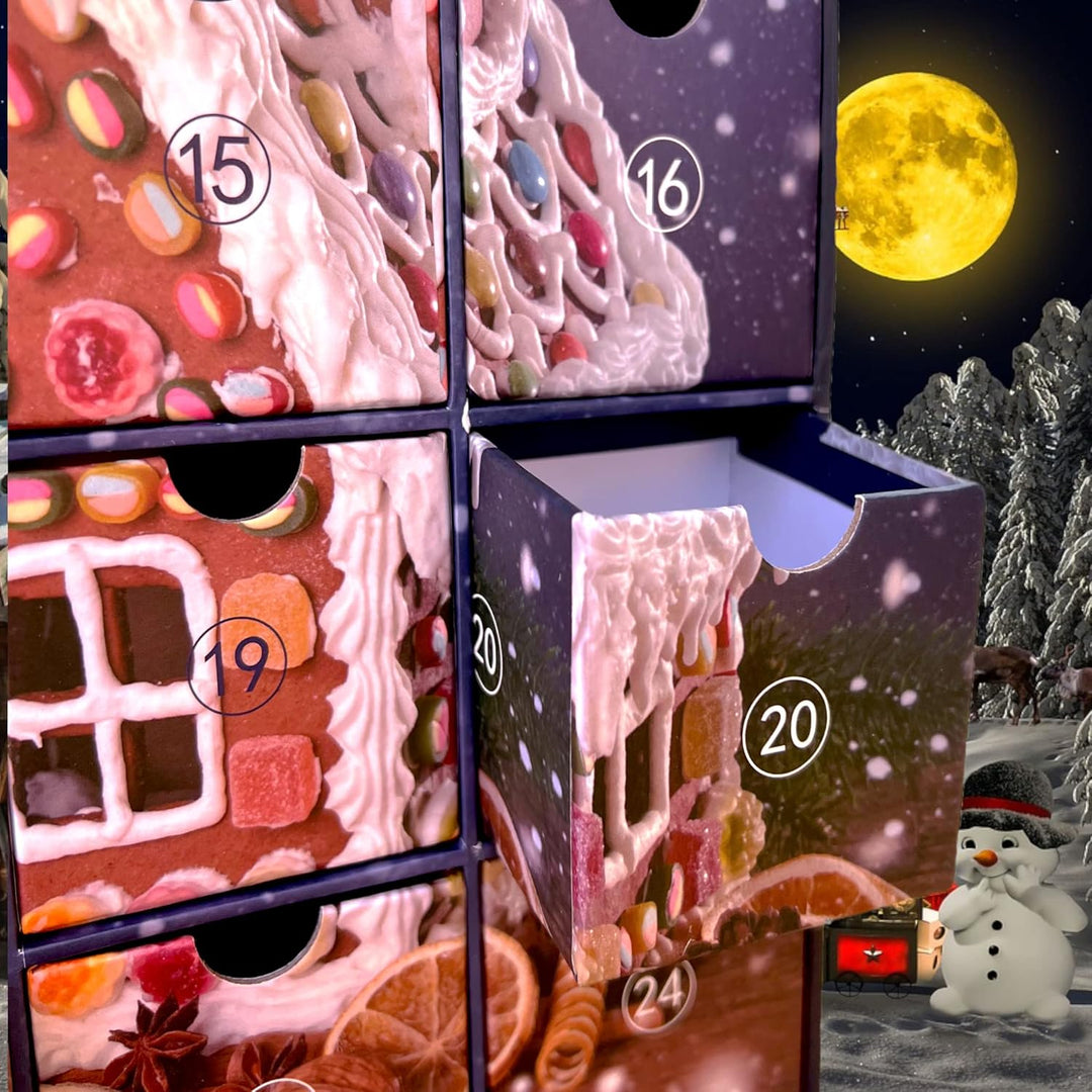 Adventskalender zum selbst Befüllen mit 24 Schubladen-Boxen, DIY-Weihnachtskalender Bastelset (Zahle