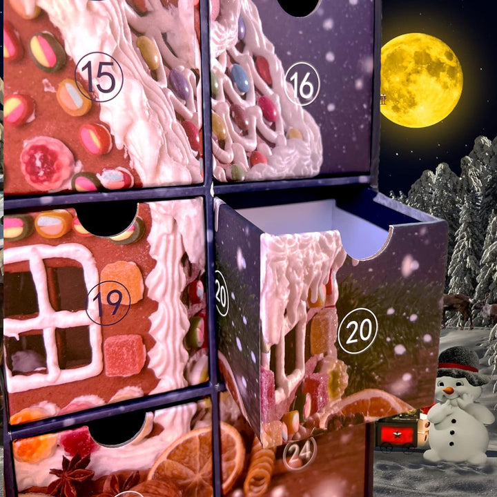 Adventskalender zum selbst Befüllen mit 24 Schubladen-Boxen, DIY-Weihnachtskalender Bastelset (Zahle