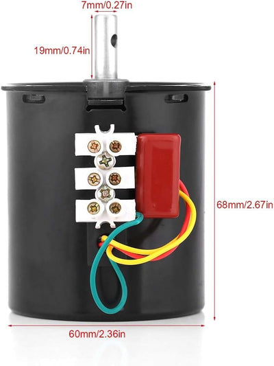 Nikou Synchronmotor, 68KTYZ AC220V 28W Permanentmagnet-Synchrongetriebemotor CW/CCW 20 U/min (Grösse