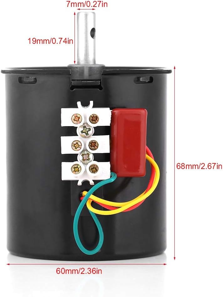 Nikou Synchronmotor, 68KTYZ AC220V 28W Permanentmagnet-Synchrongetriebemotor CW/CCW 20 U/min (Grösse