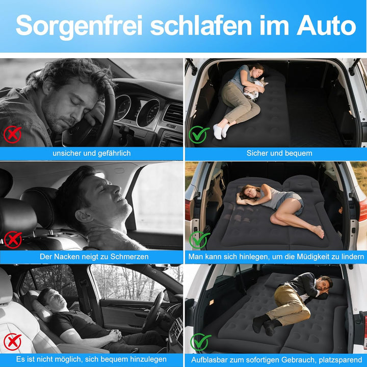 SUV Auto Matratze Luftmatratze, Aufblasbare Auto Luftmatratze für Kofferraum & Rückbank, Luftbett Au