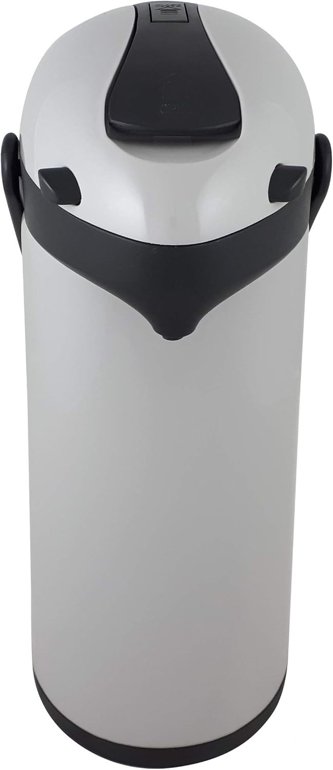 Helios Pump-Isolierkanne Airpot, 1,9 Liter, Kunststoff, grau/schwarz, Einhandbedienung 1,9 Liter Gra