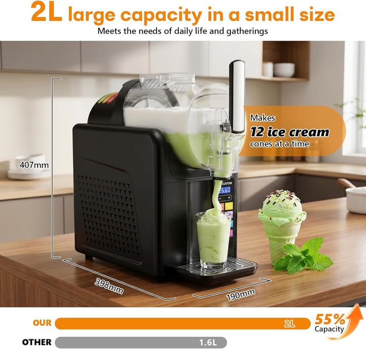 Slush Maschine eismaschine 2L Slushie,slushie maschine,Maschine mit LED-Display,7 voreingestellte Pr
