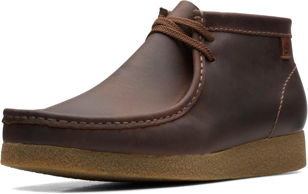 Clarks Herren Shacre Stiefel Stiefelette 42 EU Weit Beeswax Leather, 42 EU Weit Beeswax Leather
