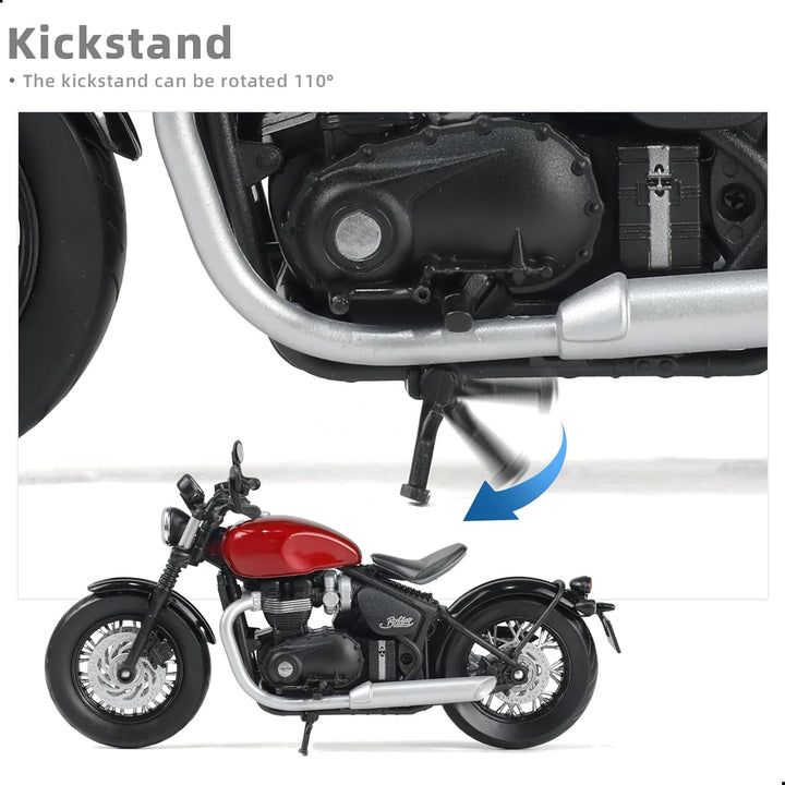 1/12 Motorrad-Modellspielzeug kompatibel für Triumph Bobber Bonneville, Motorradmodell aus Druckguss