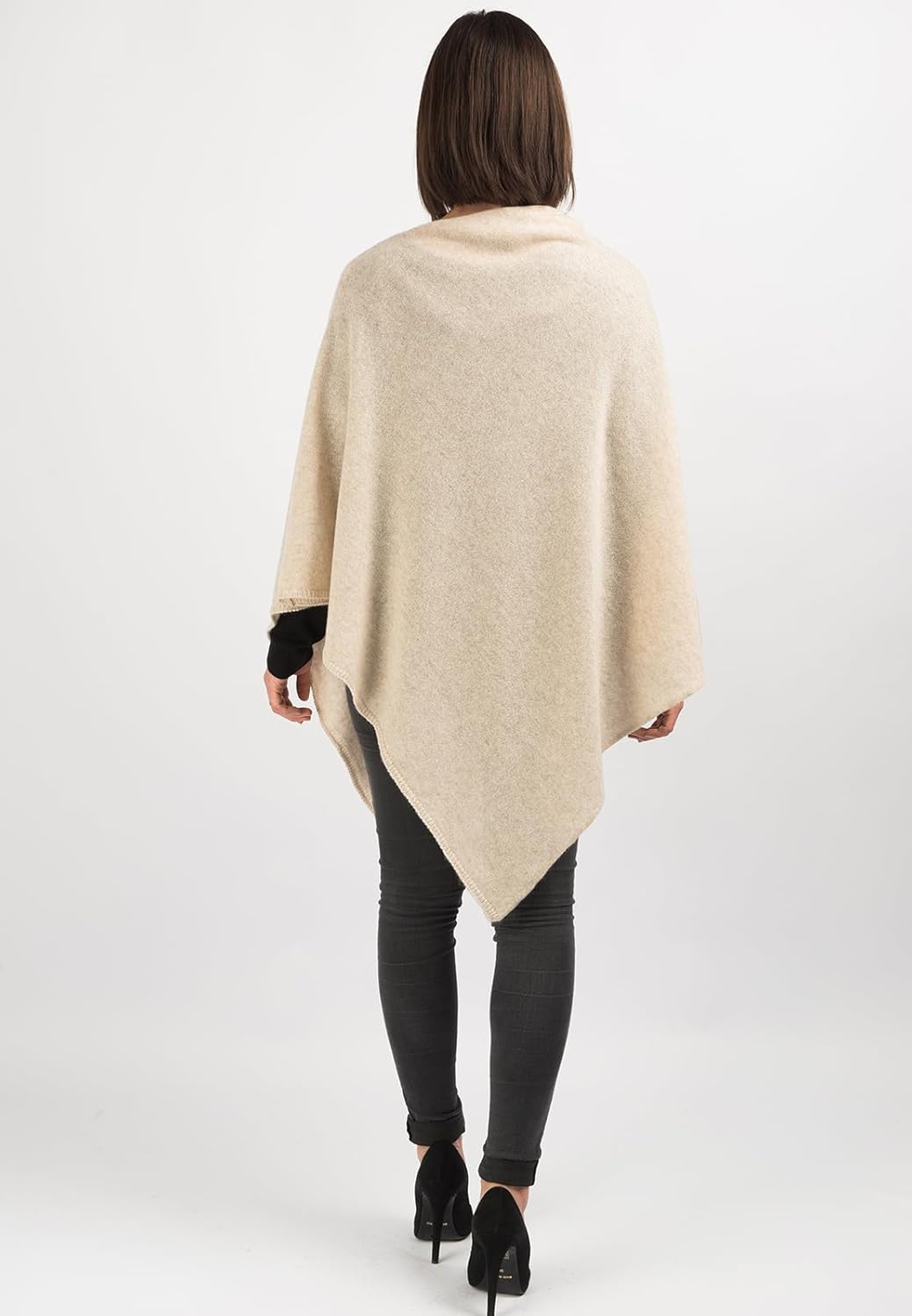 Dalle Piane Cashmere - Poncho aus 100% Kaschmir - Made in Italy - für Frau Einheitsgrösse Beige, Ein