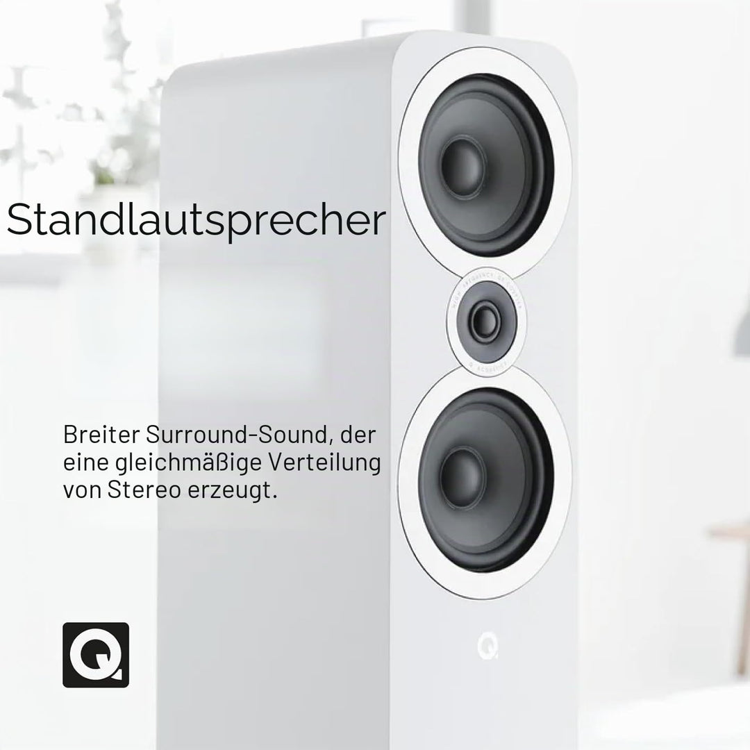 Q ACOUSTICS 3050i Standlautsprecher Paar Arctic White - 2-Wege-Reflexgehäuse, Bass-Treiber 2 x 165 m