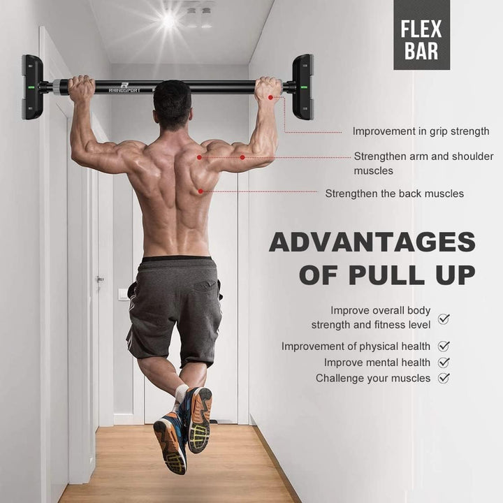 RHINOSPORT Klimmzugstange Pull Up Bar Verstellbare Klimmzugstange, Oberarm und Bauchtrainer, Stabile