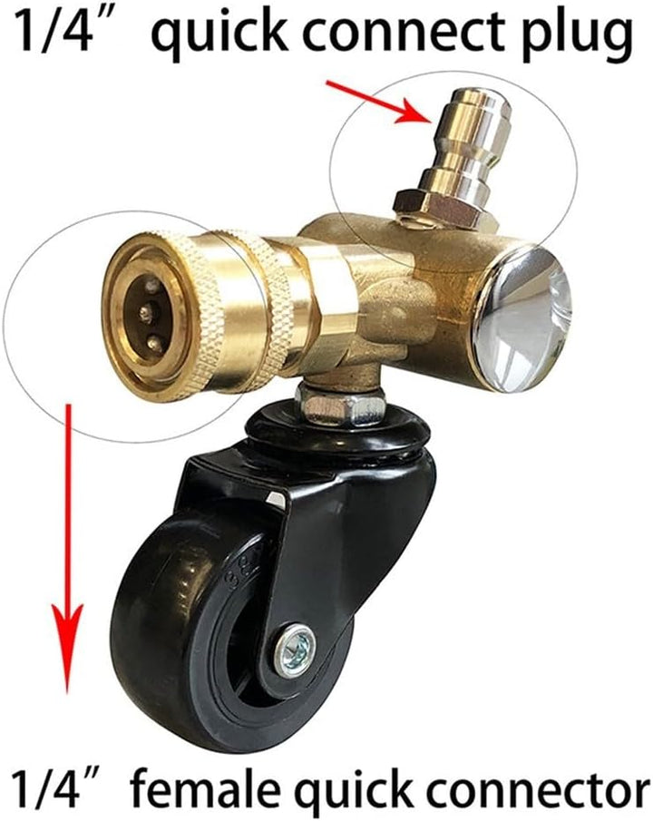 Auto Untergestell Reinigung Schwenkrad 1/4 Zoll Hochdruckreiniger Adapter Unterboden Autowäsche Wass