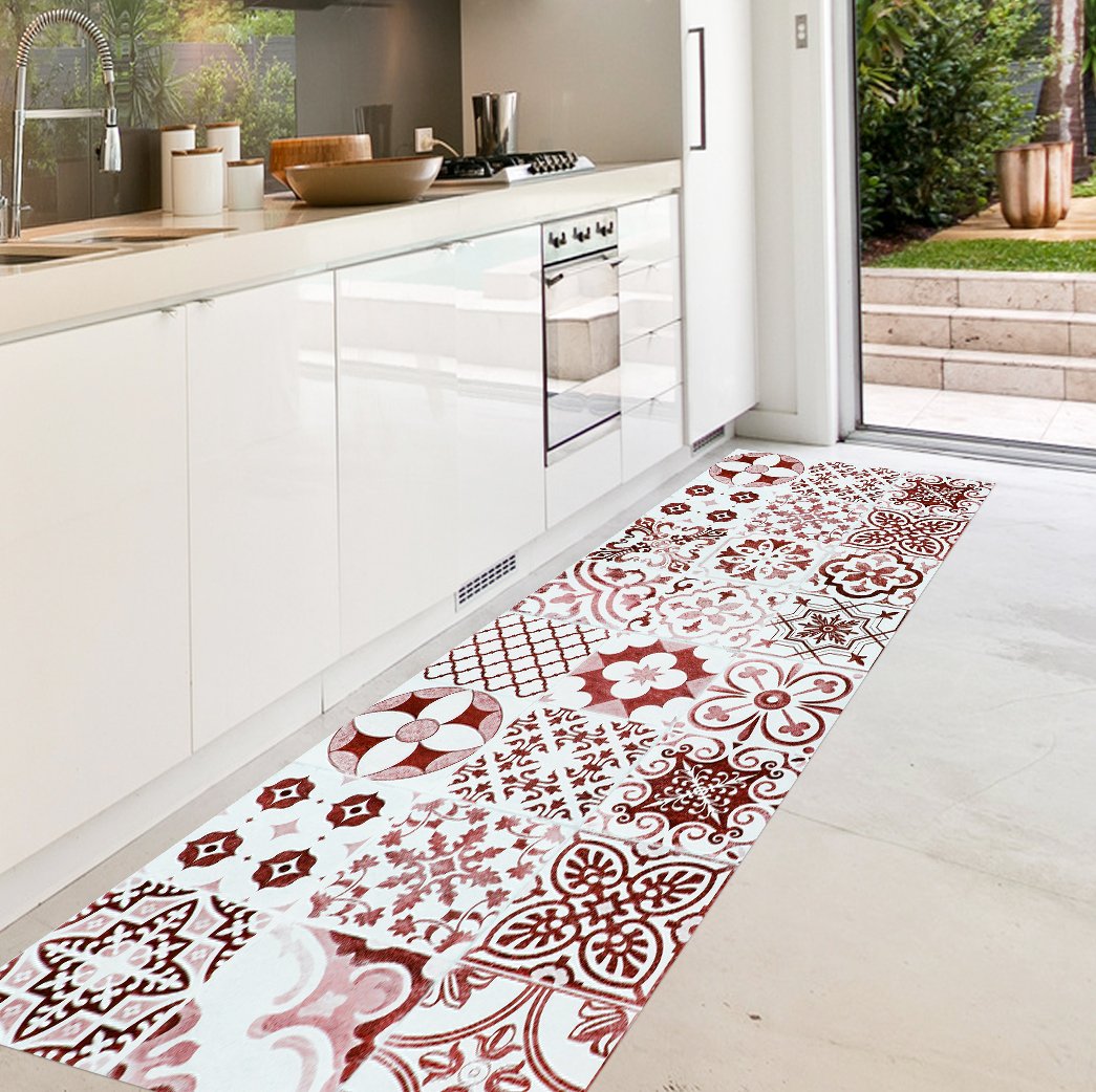 VINILIKO Teppich Port Grimaud, Vinyl, rot, 65 x 150 cm 65 x 150 cm Rot, 65 x 150 cm Rot