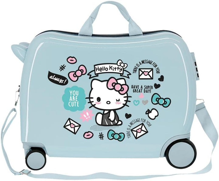 Hello Kitty You are Cute Kinder-Koffer Blau 50x39x20 cms Hartschalen ABS Kombinationsschloss 38L 2,1