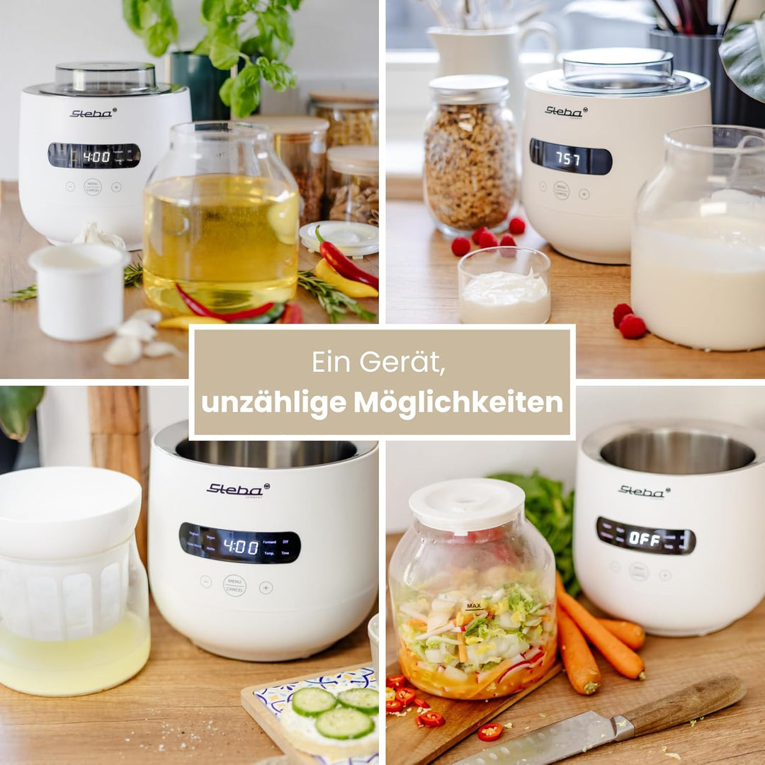 Steba Joghurt-Maker, 1 Joghurtglas mit 2 l Volumen, 1 Joghurtglas mit 1,3 l Volumen, 5 Automatikprog