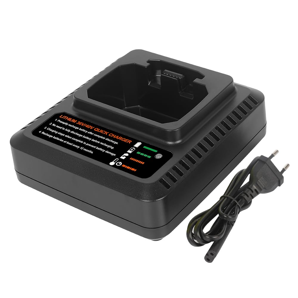 LCS36 LCS40 36V/40V Max Schnellladegerät Ersatz für Schwarz und Decker 36V/40V Lithium Akku LBXR36 L