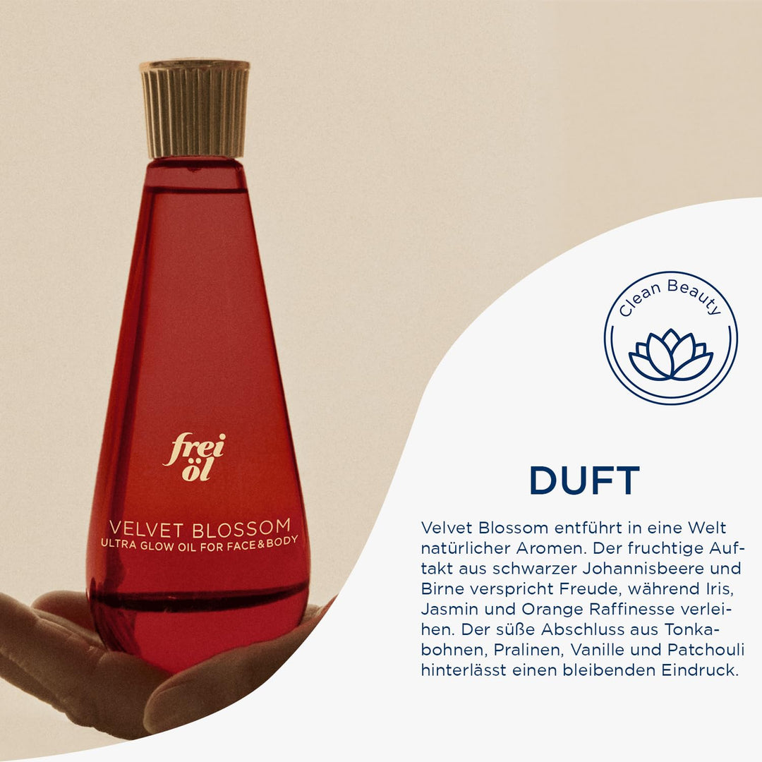 frei öl – ULTRA GLOW ÖL Velvet Blossom mit verspieltem Duft - für Gesicht & Körper – für mehr Glow &