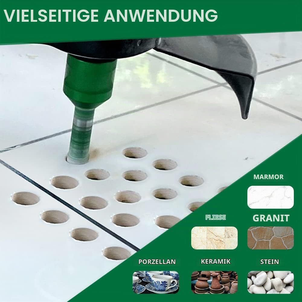 KURSTOL Diamant-Bohrkrone Kit - 6 Stück Diamantbohrer Durchmesser 20/32/35/55/68/100MM+1 Stück 20MM