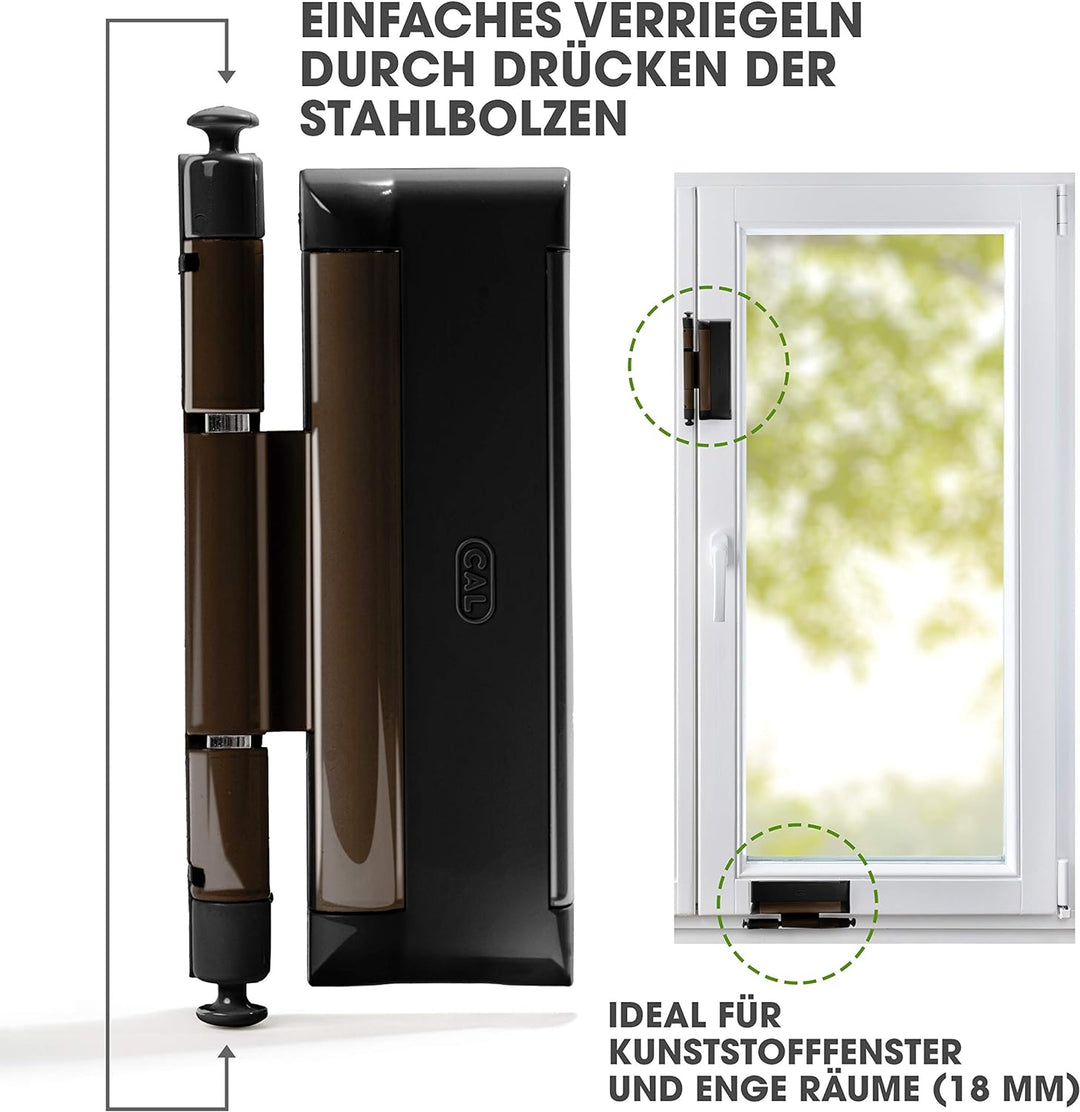 Cal Doublex XL - Fenstersicherung gegen Einbruch, auch für Balkontür, Terassentür Einbruchschutz, br